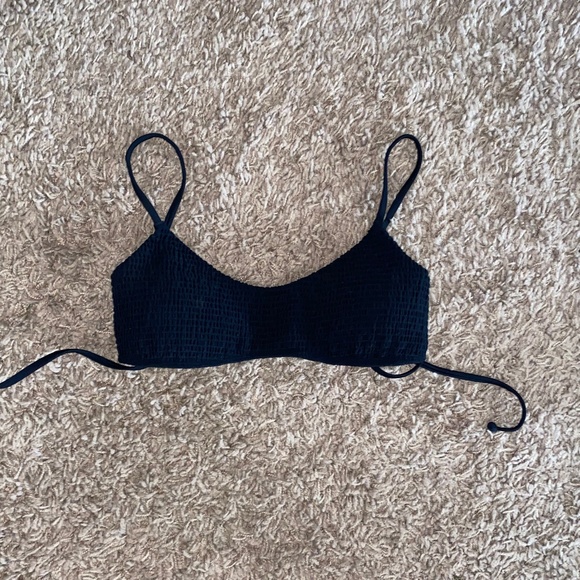 black smocked bikini top